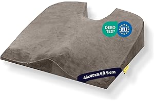 ‎SLEEP COMFY SLEEP COMFY Premium Orthopädisches Sitzkissen Steißbein Entlastung (Medium Härtegrade) Steißbeinkissen Schmerzreduzierend Hämorrhoiden Kissen Memory Foam Sitzkissen für Auto, Bürostuhl 43x40x8,5/1,3cm