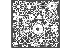 ‎CRAFTREAT CrafTreat blumen schablonen zum malen An leinwand, holz, papier kunst, wand, boden, fliese und scrapbook zubehör-6X6inches-wiederverwendbar DIY Brimming Blooms Stencil - bullet journal schablonen