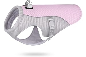 ALLSOPETS Kühlweste Hund Komfortabler Hunde Kühlmantel Haustier Kühljacke Sommer Kühler Hundemantel mit Reflektierendem Streifen Haustierkleidung Geeignet für Große Mittlere Kleine Hunde Rosa