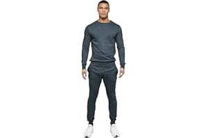 BRAND KRUZE Mens Crew Neck Jumper Long Sleeve Pullover Tracksuit Set Sweatshirt and Joggers