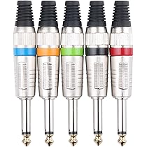 Jack Stereo Da 6,35mm Per Chitarra E Basso - 4 Pin Per Collegamento Mono/Stereo - Cilindro In Rame Argentato - Foto 12