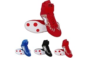 MOMOLAA Unisex Kid's Boxing Shoes High Top Training Wrestling Shoes Boxing Boots Boxing Shoes Competition Training Footwear