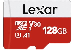 Lexar 128GB Micro SD Card E Series, microSDXC UHS-I Flash Memory Card with Adapter - Up to 100MB/s, A1, U3, Class10, V30, High Speed TF Card