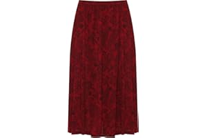 WearAll Womens Plus Midi Floral Skirt Ladies Elasticated Waist Print Stretch Long 16-30