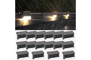 Fohil Luci Solari per Esterni, 16 Pezzi Luce Solare Led per Scale Esterne, Luci Esterno Energia Solare, Lampade Solari Impermeabili