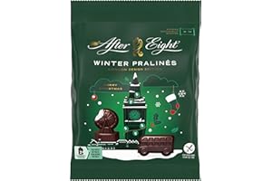 ‎AFTER EIGHT NESTLÉ AFTER EIGHT Winter Pralinés, Pralinen glutenfrei aus dunkler Schokolade, Schokoladenfiguren mit Minzfüllung, 1er Pack (1 x 65g)