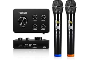 Sound Town Wireless Microphone Karaoke Mixer System, Supports HDMI ARC, Optical (Toslink), Smart TV, Media Box, PC, Bluetooth, Soundbar, Receiver, AUX (SWM15-PROS)