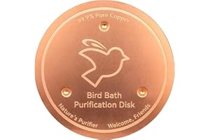 PENCE & MOON COLLECTIVE Bird Bath Copper Disk, 0.6mm 99.99% Pure Copper Cleaning Disk for Physical Safe Clean Water All-Season, Copper Disc for Bird Bath, Universal Fit for Outdoor Birdbaths, Bowl