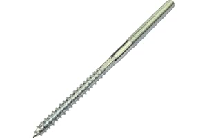 AERZETIX - Lot de 10 - Vis à double filetage - Goujon - patte à vis - métal/bois avec ou sans cheville - Ø8x140mm - en аcier zingué - couleur Argent - C44773