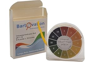 Bartovation Universal 1-14 pH Test Paper Roll, Wide Range [5 Meter Roll with Dispenser]