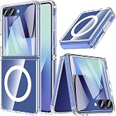 Rongep Samsung Galaxy Z Flip7 i&ccedil;in Kablosuz Şarj Destekli Şeffaf Kılıf Magsafe ile Uyumlu Arkası Sert K&ouml;şeleri Yumuşak Siliko