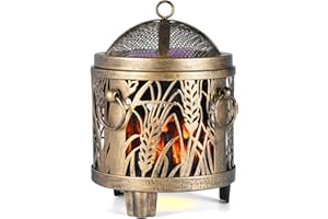 Astin of London Wax Melt Warmer, Electric Wax Warmer, Candle Warmer, 4 in 1 Wax Burner for Scented Wax Melts, Fragrance Oil, Scented Candles (Fireplace Brown), (HLPCBA-050)
