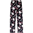 BIUGNVW Anime Pajamas Pants Women Cartoon Family Christmas Pajama Pants Kawaii Flannel Pajama Pants Black and Pink