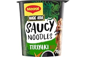 MAGGI Saucy Noodles Asia Teriyaki Vaso - Pack de 8 x 75g