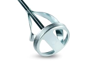 BILBAU Mélangeur de peinture, agitateur HEX pour perceuse, 60 mm x 400 mm, mélangeur de mortier en acier galvanisé pour peintures, vernis, plâtres, enduits de lissage, pour les travaux de rénovation
