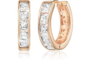 Linawe Petites créoles, boucles d'oreilles en forme de piercing, boucles d'oreilles hélicoïdales, bijoux sans nickel pour femmes, mini-créoles en or rose et argent