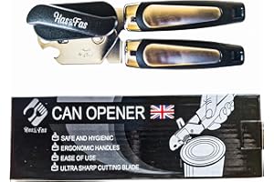 Has & Fas Can Opener Stainless Steel Multifunctional Manual Heavy Duty Commercial Smooth Edge Professional Tin Openers That Works for olders & Elderly/Arthritic Hands