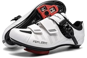Fenlern Cycling Shoes Men Women Road Bike Shoes Unisex Breathable Hard Sole Cycling Shoes Reflective Strip for Night Riding