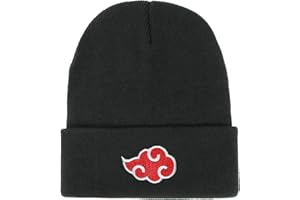 Bonamana Anime Strickmütze Winter Beanie Mützen Schlapphut Stickerei Weiß Weiche Strickmütze Skimütze für Kinder Jungen Mädchen Teenager Mütze