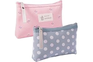 BZKSER Kleine Kosmetiktasche für Handtasche - 2 pcs Mini Kosmetiktasche,Schminktasche Klein für Handtasche,Kleines Täschchen,für Bleistifte,Toilettenartikel,Kleingeld(17×11.5×4cm)