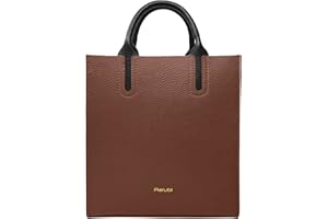 Parubi, Borsa Donna a Mano con Tracolla, Tote Bag In Vera Pelle Morbida, Made in Italy, Modello Clizia, Borsa Semirigida Shopper Media con Manici da Donna Ragazza Elegante