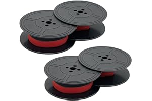 JeeGoWooss 2 Pcs Universal Typewriter Ribbon, Black and Red Ink Ribbon Twin Spool Vintage Typewriter, Ink Ribbon Twin Spool Replacement Pack for Most Typewriters (Black and Red)