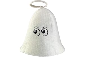 ‎GMMH GMMH® Saunahut aus Wollfilz, Saunamütze für Damen und Herren mit witzigen Motiven, Filz Kopfschutz Saunakappe Filzkappe Mütze Filzhut Hut Kappe für Sauna, Banya, Finnische Sauna (Augen 17-023)