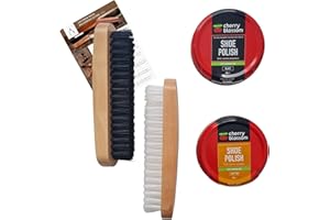 INESE Shoe Polish Kit Black and Brown | Black and Light Tan, Brown Shoe Polish and 2 Brushes
