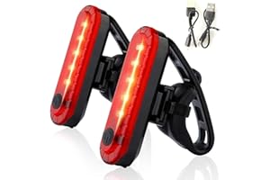 GEU 2 Pcs Eye Rear Bike Lights, Ultra Bright USB Rechargeable Bicycle Taillights, Waterproof Bike Back Light, Cycling Flashlight Safety Reflectors Accessories, Fits Adult, Kids MTB