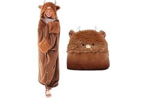 SQEQE Tragbare Decken mit Kapuze und Handschuhen Hoodie Decke Sofadecke Cartoon Kuscheldecke für Damen und Herren 150x130cm