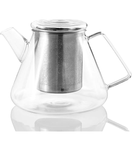 AdHoc Teekanne Yuna: 1,6 Liter Aus Borosilikatglas, Skandinavisches Design In Rauchgrau