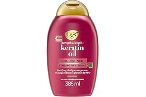 OGX, Après-Shampooing Keratin Oil (flacon de 385 ml) – Soin capillaire fortifiant pour cheveux cassants – Après-shampooing revitalisant à l'huile de kératine