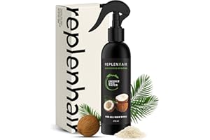Replenhair Rice Water Coconut Hair Growth Spray - Leave In Conditioner Infused with Coconut Oil Hair & Essential Oil for Hair Growth, Reduces Hair Fall, Dandruff & & Promotes Thicker Hair - 250ml