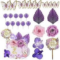 25 pièces arc-en-ciel gâteau Topper violet rose fausses boules décorations de gâteau avec fleurs artificielles et papillons pour baby shower 25 pièces arc-en-ciel gâteau Topper violet rose fausses boules décorations de gâteau avec fleurs artificielles et papillons pour baby shower