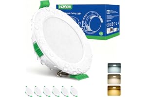 HOMEOW Infälld LED-spotlight badrum IP44 5W 400 LM hål 68 mm - 80 mm