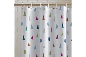 Catherine Lansfield Christmas Tree 180x180cm Shower Curtain White