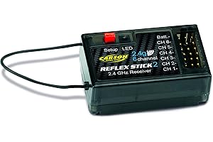 Carson 500501537 Modellsport Reflex Stick 2 6-Kanal Empfaenger 2,4GHz Stecksystem Graupner/JR