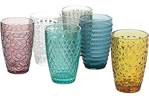 Villa d'Este Home Tivoli - Juego de 6 vasos de cristal - Línea Geometrie - Capacidad de 380 ml