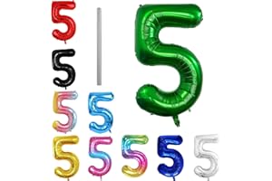 AOISYESBIG Geburtstag zahlen Luftballon 5 jahre-dunkelgrün XXL Jumbo Folienballon 40 Zoll – 101 cm Luftballons 5. Geburtstag Junge Mädchen Babyparty Geburtstagsdeko Jubiläumsparty Dekoration – Fliegt mit Helium