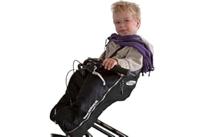 DERYAN Bike-A-Way - Chancelière unique, belle et chaude - Facile à utiliser - Avec poncho - Protège votre enfant du froid, de la pluie et de la neige - Idéal par temps changeant