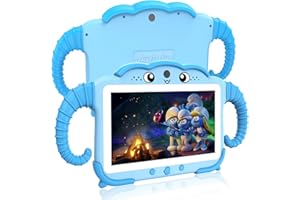 OKULAKU Kinder Tablet 7 Zoll für Kinder Ab 3-14 - Android Kindertablet Mit Hülle 2GB+32GB Kindersicherung GMS Certified - WiFi Dual Kamera Google Play Store für Mädchen Junge Blau