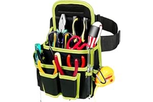 APOMOONS Cinturón de Herramientas, Bolsa Electricista, Cinturones de Herramientas, Porta Herramientas Desmontable Y Ajustable para Electricista, Carpintero