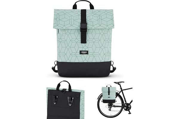 LARKSON Sacoche Vélo Menthe - Tammo Bike - Sac à Dos Multifonctionnel 2 en 1 & Sacoche Arrière Bicyclette - Hydrofuge