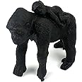 FUNSHOWCASE African Jungle Wild Animals Female Gorilla Carries Her Toy Figure Realistic Plastic Figurine Gifts for Kids Cake Topper Height 2.6 inch 1687