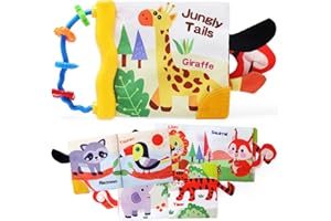 JoyPlus Juguetes Libro Bebes 0 6 12 Meses, Libro de Tela Blandos para Bebe, 3D Animales Interactivo Libro Sensorial para Bebes, Estimulacion Temprana Regalos Bebes Recien Nacidos Originales (Amarillo)