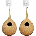 BIRDSHALA Organic Large Size Bird Nest with Adhesive Hook Set of 2, Bird House for Nesting, Breeding, Decoration (Hanging, Wall Mounting, Tree Mounting) (Pack of 2)