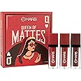 MARS Queen of Mattes Liquid Lipsticks Box Set of 3 (13.5 ml) (REDS & MAROONS) | Smudgeproof & Transferproof | Intense Pigmentation Long-Lasting Wear | Customizable Colors | Matte Finish
