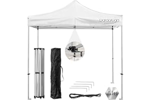 DARDARUGA Gazebo Pieghevole da Giardino 3x3m, Alluminio, Impermeabile, Resistente ai Raggi UV, Chiusura a Fisarmonica, Altezza regolabile, Picchetti + Sacca Trasporto + Corde Incluse, Colore Bianco