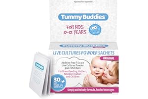 Tummy Buddies Probiotic Powder for Babies, Children and Mums - 7 Strain Pro Bio Culture Complex with Prebiotics (FOS) - Friendly Bacteria for Infants and Kids - 30 Sachets