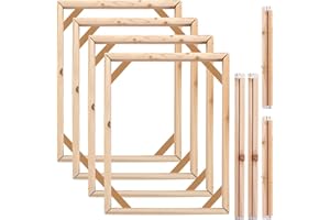 LOLYSIC 4 Pack Wooden Frames Canvas Stretcher Bars 30x40cm Solid Pine Wood Frames DIY Frames Kit Self Assembly Canvas Frames for Oil Paintings Diamond Painting (11.8 x 15.7 inch)